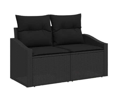 Set de Sofás de Jardín  Conjunto de 5 Negro Ratán