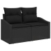 Set de Sofás de Jardín  Conjunto de 5 Negro Ratán