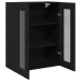 Gabinete Montado en la Pared con Puertas de Vidrio Roble Negro 69.5x34x90 cm