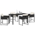 Set de Comedor de Jardín de 5 Piezas con Cojines de Rattan Poliéster Negro