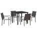 Set de Comedor para Jardín de 5 Piezas con Cojines de Poliratán Marrón