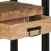 Mesa de Consola  Negra 90x33x75 cm de Madera Maciza de Acacia y Metal