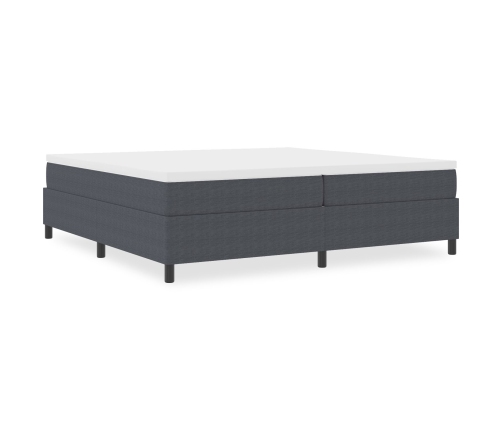 Cama Box Spring  Gris Oscuro 200x200 cm Tela de Pana