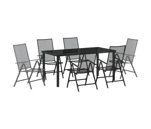 Conjunto de Comedor Jardín  de 7 piezas Antracita