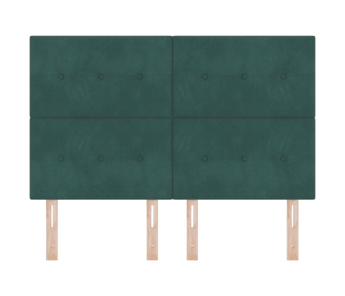 Cabecero  con botones acolchados en terciopelo verde oscuro de 140 cm