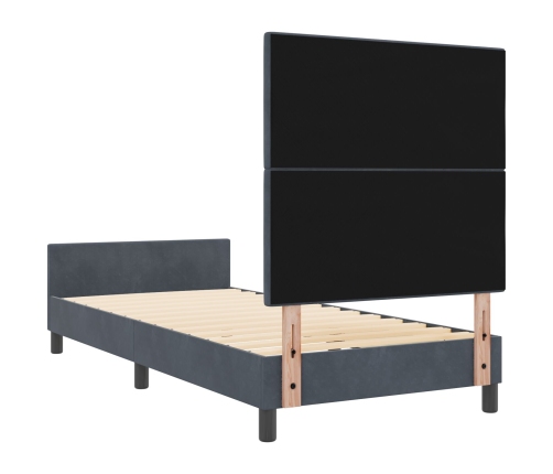 Marco de Cama  Gris Oscuro 90x200 cm Terciopelo
