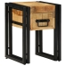 Mesa Auxiliar  con Cajón Negra 30x30x40 cm de Madera Maciza de Mango