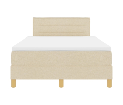 Cama con Base y Colchón Crema 120x200 cm Tela