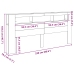 Cabecero de Almacenamiento  con Luces LED Madera Negra 220x18,5x103,5 cm