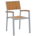 Juego de Comedor de Jardín Conjunto de 7 Gris, Madera Metal