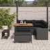Conjunto de Sofás de Jardín  de 8 piezas con Cojines Negro Polirratán Acacia, Conjunto de Comedor de Jardín  de 3 piezas con Cojines Negro Polirratán Acacia