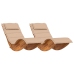 Tumbona de sol Set de 2 Beige Madera y tela tapizada Grande