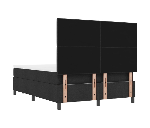 Cama con Somier y Colchón Negro 140x200 cm Tela