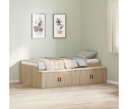 Marco de cama de almacenamiento  Roble de Sonoma 80x200 cm