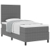 Cama con Base Tapizada  con Colchón Gris Claro 90x200 cm Tela de Terciopelo