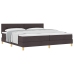 Cama con Somier con Colchón Marrón Oscuro 200x200 cm Tela