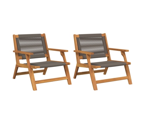 Sillas de Jardín  2 pcs Gris 67x77x73 cm Madera Maciza de Acacia