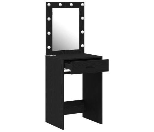 Mesa de Tocador  con Luces LED Roble Negro 50x41x135 cm