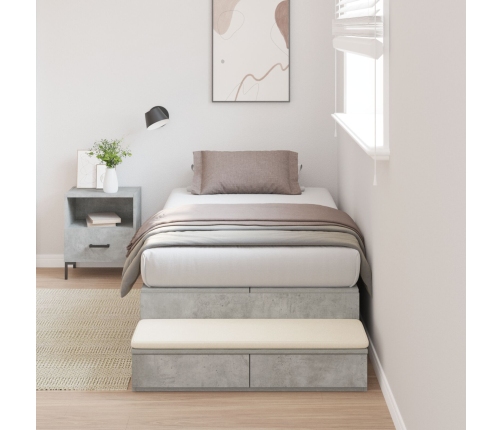 Marco de Cama con Almacenamiento  Gris concreto Madera de calidad