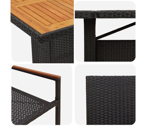 Juego de Comedor de Jardín de 11 Piezas  Ratané Negros