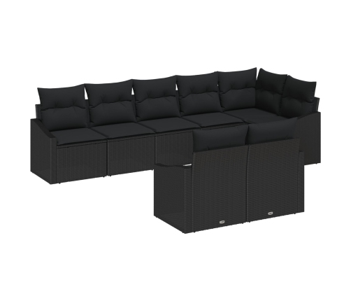 Conjunto de Sofás de Jardín  Conjunto de 8 Negro Ratán