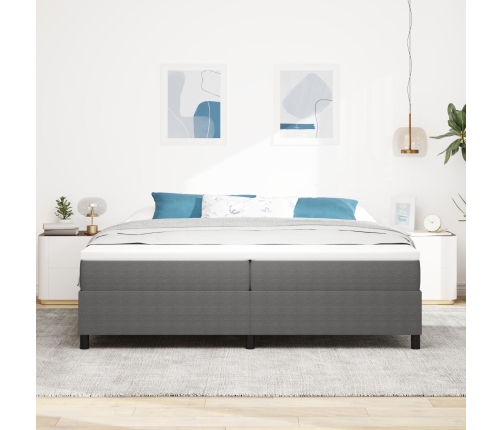 Cama Box Spring Gris Claro 200x200 cm Tela de Corduroy