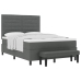 Cama con Box Spring  con colchón y banco gris oscuro 140x190 cm Tela