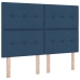 Cama Box Spring con Colchón Azul 160x200 cm de Tela