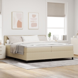 Cama con Base  con Colchón Verde Claro Gris 200x200 cm Tela de Terciopelo