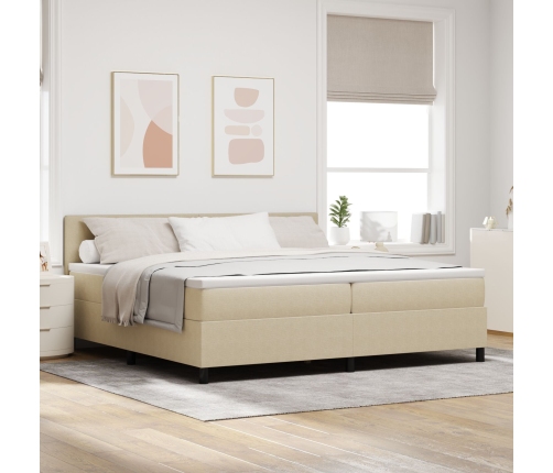 Cama con Base  con Colchón Verde Claro Gris 200x200 cm Tela de Terciopelo