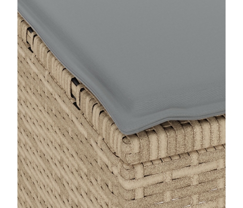 Juego de Comedor de Jardín de 4 Piezas con Cojines Beige Ratán Sintético Acacia