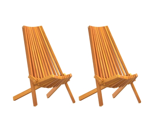 Sillas de jardín plegables  2 pcs de madera maciza de acacia