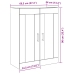 Gabinete Suspendido con Puertas de Vidrio Roble Artesanal 69.5x34x90 cm