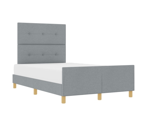 Estructura de Cama Gris Claro 120x200 cm Tela