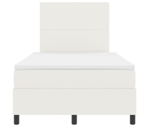 Cama con Base de Resorte  con Colchón Crema 120x200 cm Tela de Pana