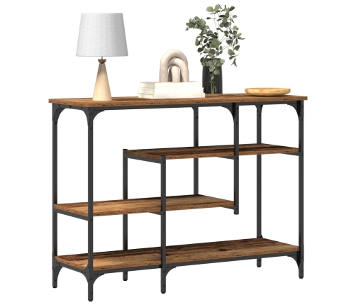 Mesa Consola de madera antigua 100x35x75 cm de madera aglomerada y acero