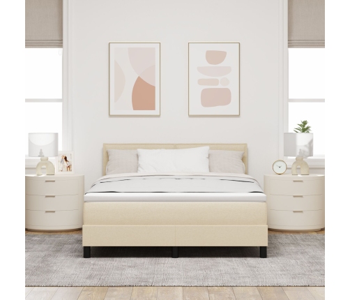 Marco de Cama  con Colchón Beige Tela 160 x 200 cm Colchón de cama