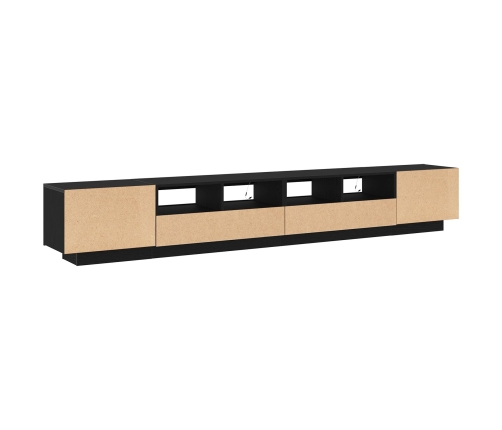 Mueble para TV  con luces LED Negro Roble 260x35x40 cm de madera