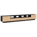 Mueble para TV  con luces LED Negro Roble 260x35x40 cm de madera