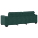 Set de Sofá de 3 Piezas con Cojines en Terciopelo Verde Oscuro