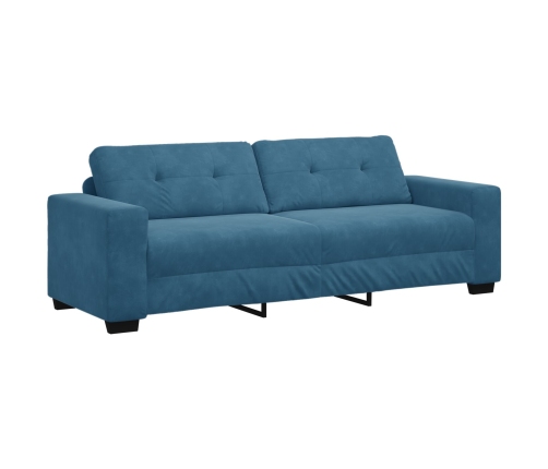 Conjunto de Sofá de 3 Piezas con Cojines de Terciopelo Azul