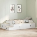 Cama  Blanca Madera de calidad 90 x 190 cm Con almacenamiento