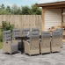 Conjunto de Comedor de Jardín de 9 Piezas Beige Rattan Poliéster
