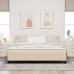 Cama Box Spring con Colchón & LED Crema 180x200 cm Tela