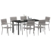 Juego de 7 Comedor de Jardín Gris Poliratán