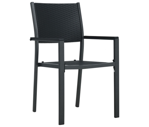 Juego de Comedor de Jardín  de 9 piezas Negro Poly Ratán