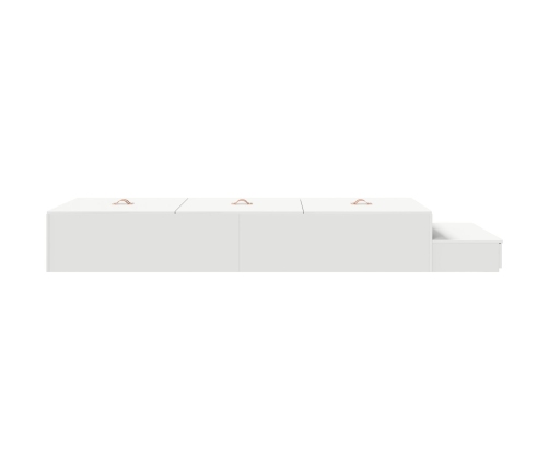 Marco de cama con almacenamiento  Blanco Madera compacta