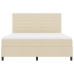 Cama con somier, colchón y luz LED color crema 180x200 cm tela