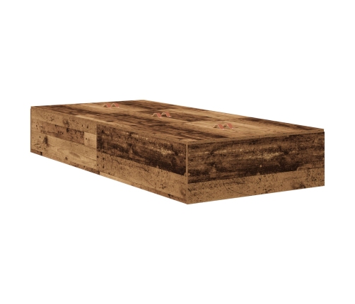 Marco de Cama con Almacenamiento Madera Vieja Madera Recuperada