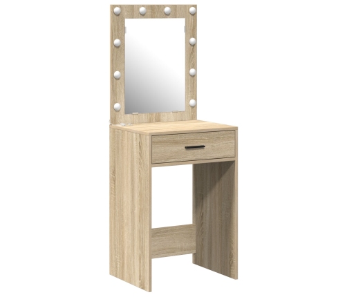 Tocador  con luces LED Roble Sonoma 50x41x135 cm